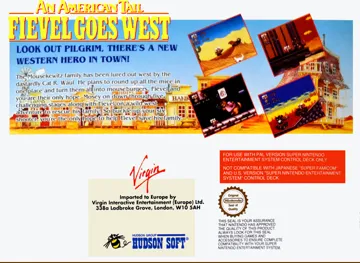 American Tail, An - Fievel Goes West (Europe) box cover back